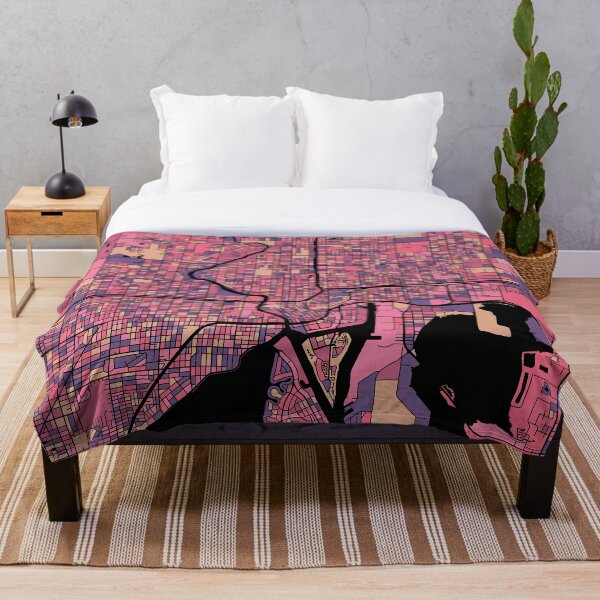 Item preview, Tampa Map Pattern in Purple & Pink designed and sold by PatternMaps.