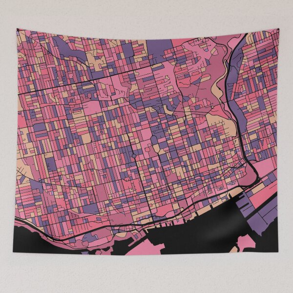 Item preview, Toronto Map Pattern in Purple & Pink designed and sold by PatternMaps.