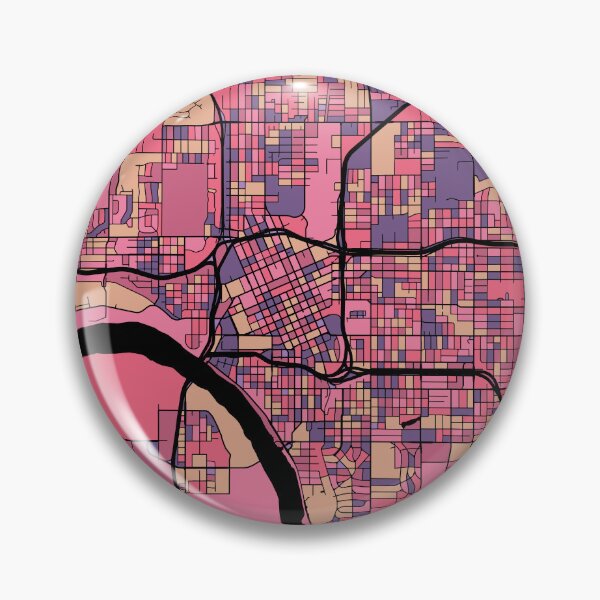 Artikelvorschau, Tulsa-Kartenmuster in Lila und Rosa entworfen und verkauft von PatternMaps.
