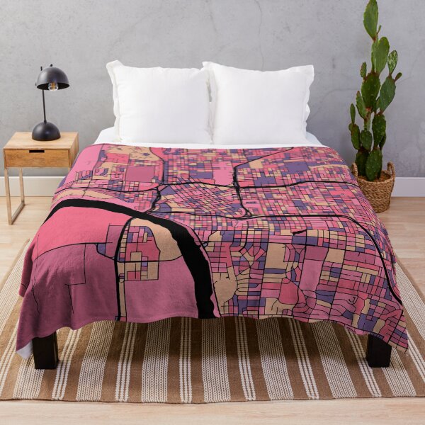 Item preview, Tulsa Map Pattern in Purple & Pink designed and sold by PatternMaps.