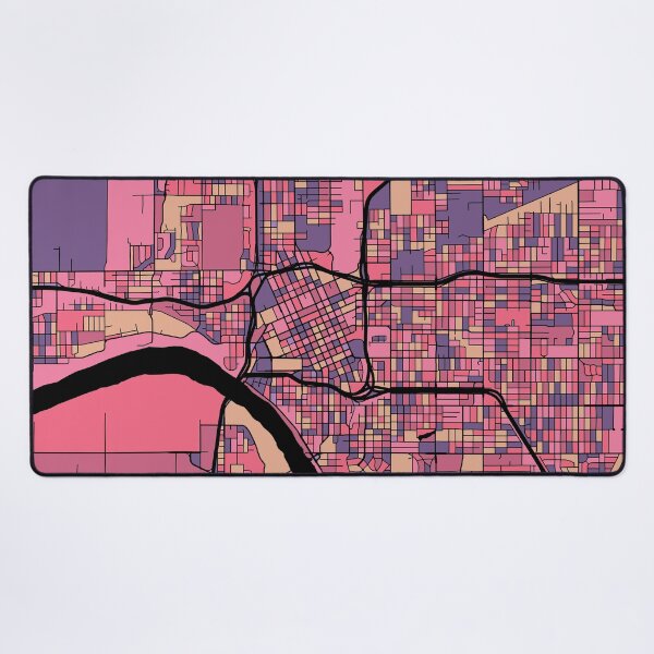 Item preview, Tulsa Map Pattern in Purple & Pink designed and sold by PatternMaps.