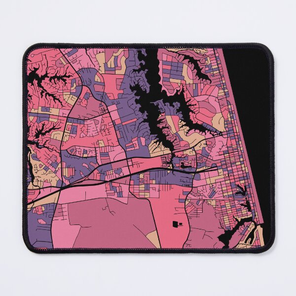 Item preview, Virginia Beach Map Pattern in Purple & Pink designed and sold by PatternMaps.