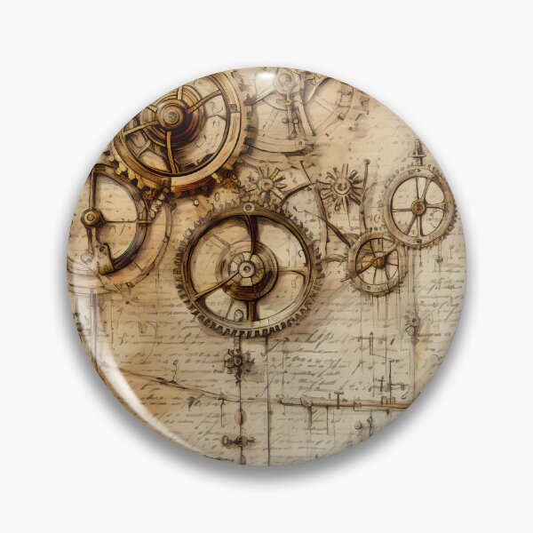 Item preview, Old Gears Drawings and Design on old Manuscript  designed and sold by BrandonArtWorld.