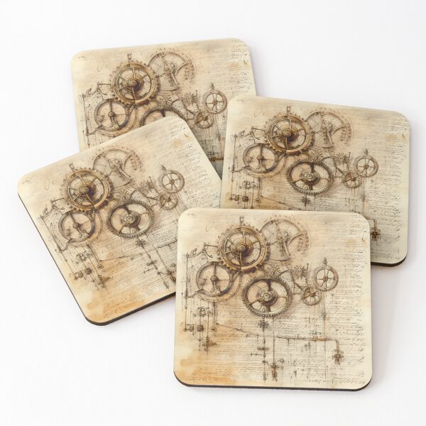 Item preview, Old Gears Drawings and Design on old Manuscript  designed and sold by BrandonArtWorld.