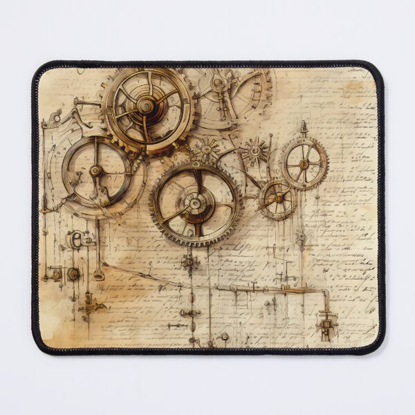 Item preview, Old Gears Drawings and Design on old Manuscript  designed and sold by BrandonArtWorld.