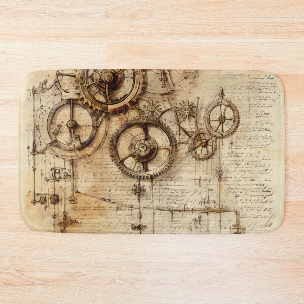 Item preview, Old Gears Drawings and Design on old Manuscript  designed and sold by BrandonArtWorld.