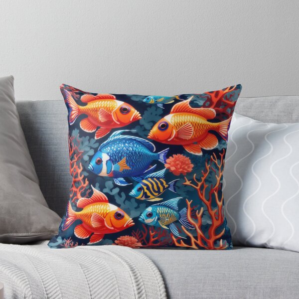 Item preview, Underwater Oasis: Colorful Fish and Vibrant Corals on Ocean Blue #1 designed and sold by Electric-Easel.