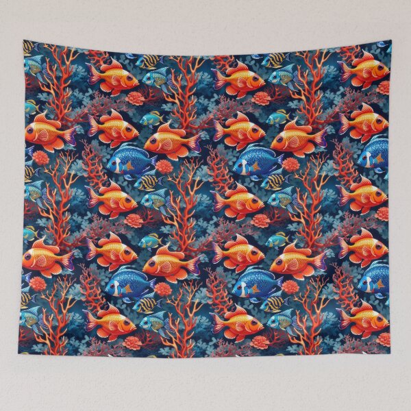 Item preview, Underwater Oasis: Colorful Fish and Vibrant Corals on Ocean Blue #1 designed and sold by Electric-Easel.