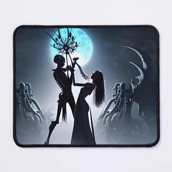 Item preview, Skeleton couple dancing beneath the moon designed and sold by GothicRubette.
