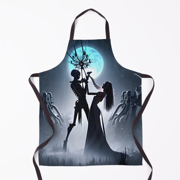 Item preview, Skeleton couple dancing beneath the moon designed and sold by GothicRubette.