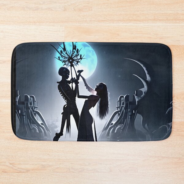 Item preview, Skeleton couple dancing beneath the moon designed and sold by GothicRubette.