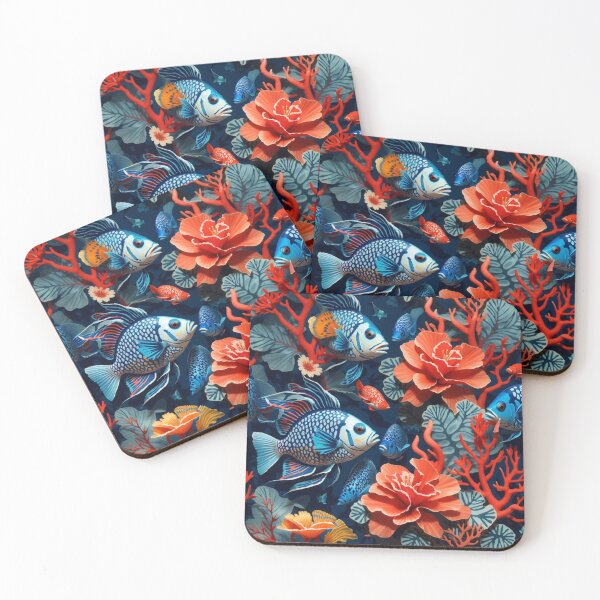Item preview, Underwater Oasis: Colorful Fish and Vibrant Corals on Ocean Blue #2 designed and sold by Electric-Easel.