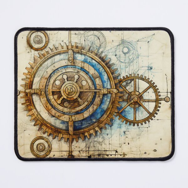 Item preview,  Old Gears Drawings and Design on old Manuscript  designed and sold by BrandonArtWorld.