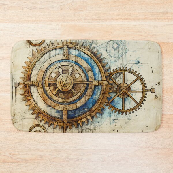Item preview,  Old Gears Drawings and Design on old Manuscript  designed and sold by BrandonArtWorld.