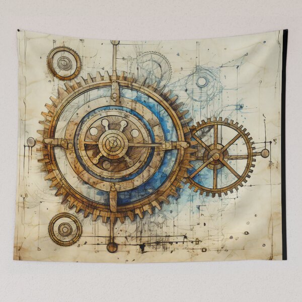 Item preview,  Old Gears Drawings and Design on old Manuscript  designed and sold by BrandonArtWorld.