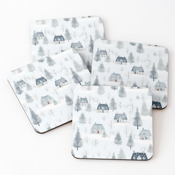 Item preview, Snowy Cottage Core Village designed and sold by christiangates.
