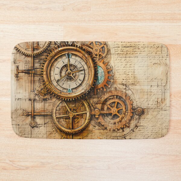 Item preview, Old Gears Drawings and Design on old Manuscript  designed and sold by BrandonArtWorld.