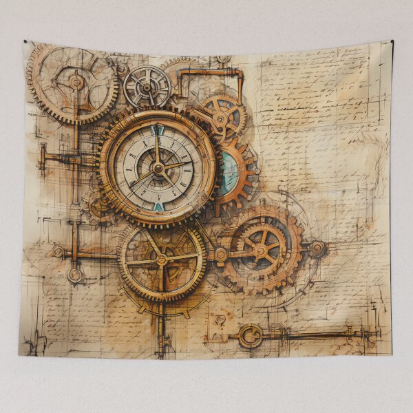 Item preview, Old Gears Drawings and Design on old Manuscript  designed and sold by BrandonArtWorld.