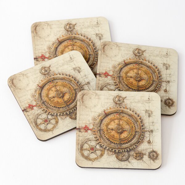 Item preview, Old Gears Drawings and Design on old Manuscript  designed and sold by BrandonArtWorld.