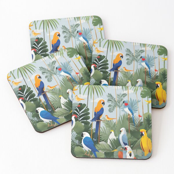 Item preview, Tropical Parrots Flock: Vibrant Paradise Designs designed and sold by DaiInMetropolis.