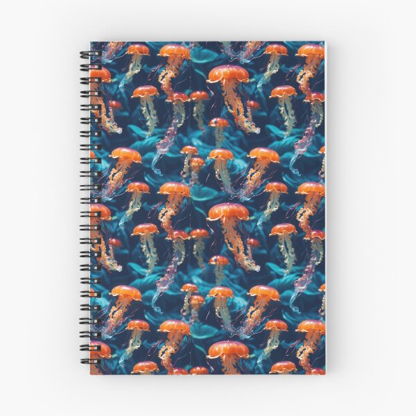 Item preview, Jellyfish Serenade: Colorful Oceanic Beauty on Blue #1 designed and sold by Electric-Easel.