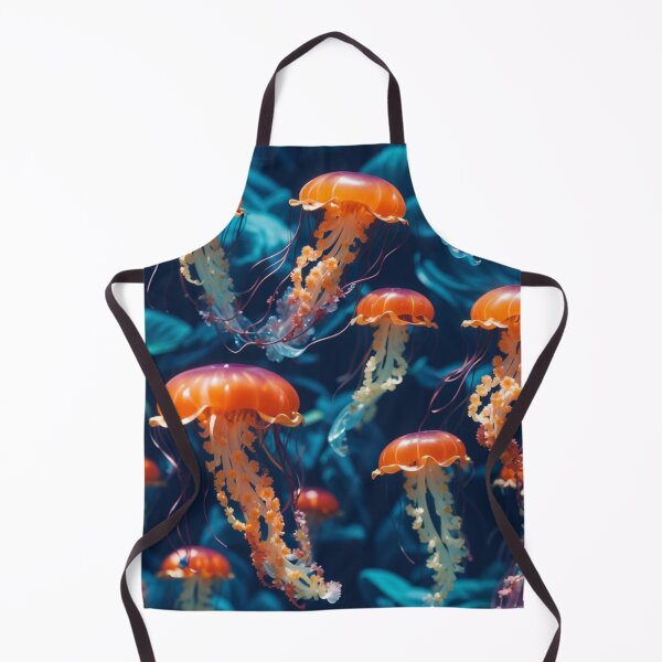 Item preview, Jellyfish Serenade: Colorful Oceanic Beauty on Blue #1 designed and sold by Electric-Easel.