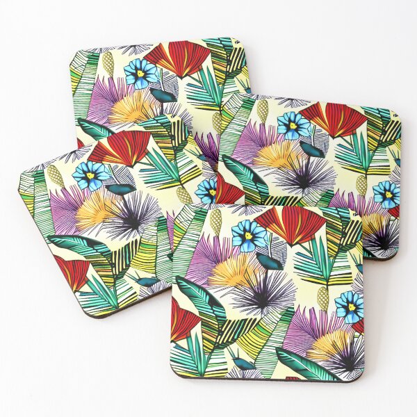 Item preview, African, Flowers, Leaves, Abstract, Yellow, Red, Blue, Purple  designed and sold by karinasalwaszka.