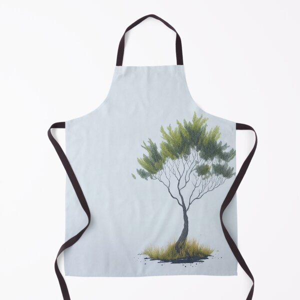 Item preview, Minimalist Trees Nature Green Brown Grass Drawing designed and sold by druidwolfart.
