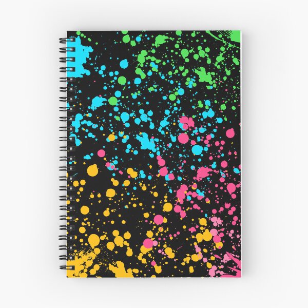 Item preview, Cool Retro Pattern 70s 80s Bright Paint Splatter on Black Background designed and sold by manzee.