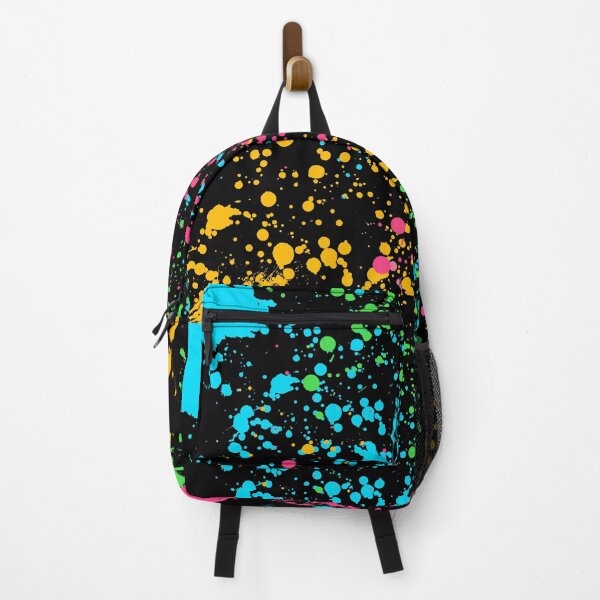 Item preview, Cool Retro Pattern 70s 80s Bright Paint Splatter on Black Background designed and sold by manzee.