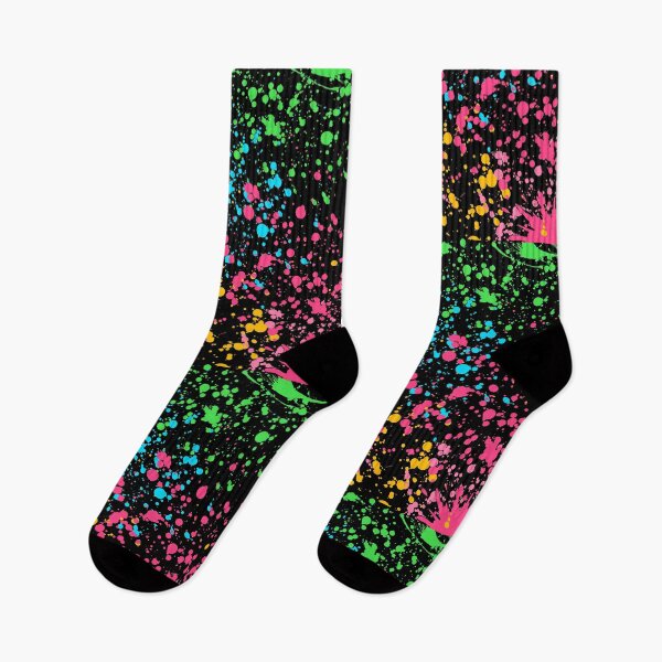 Item preview, Cool Retro Pattern 70s 80s Bright Paint Splatter on Black Background designed and sold by manzee.