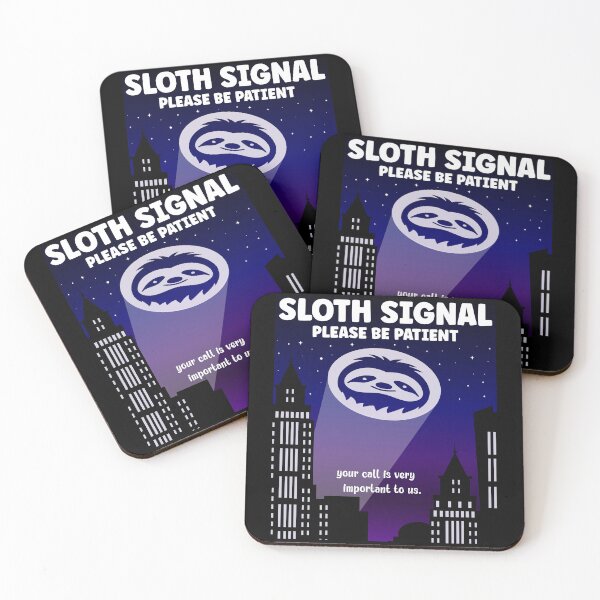 Item preview, Blue Sloth Signal Please Be Patient| A Call for Slothman to Save the Day - Black designed and sold by PearlMoonGrapes.