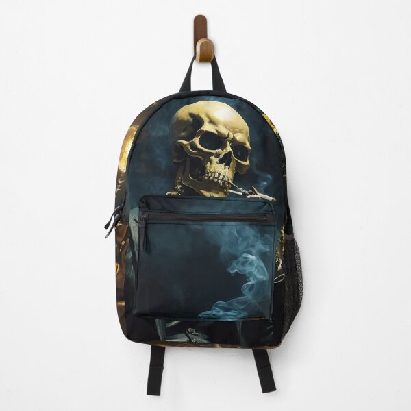 Item preview, Nocturnal Reverie: Dark Skeleton in Vintage Elegance – Hyper-Realistic Oil Painting Inspired by Van Gogh designed and sold by sadsapiens.
