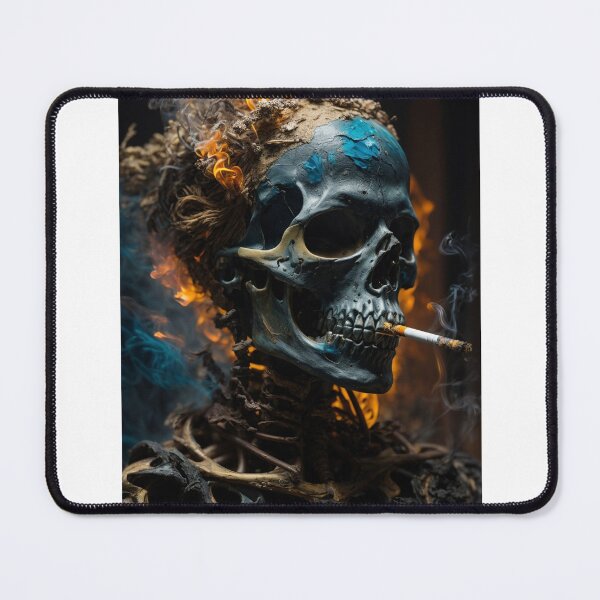 Item preview, Ethereal Enigma: Close-Up Dark Skeleton Bust – Impressionist Oil Painting Inspired by Van Gogh designed and sold by sadsapiens.