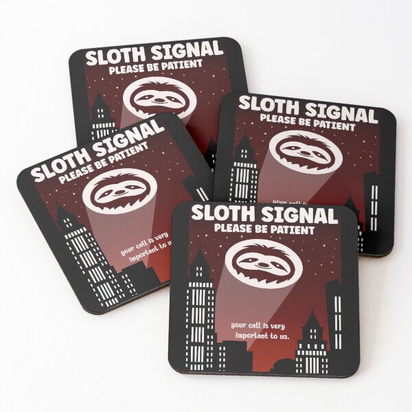 Item preview, Red Sloth Signal Please Be Patient| A Call for Slothman to Save the Day - Black designed and sold by PearlMoonGrapes.