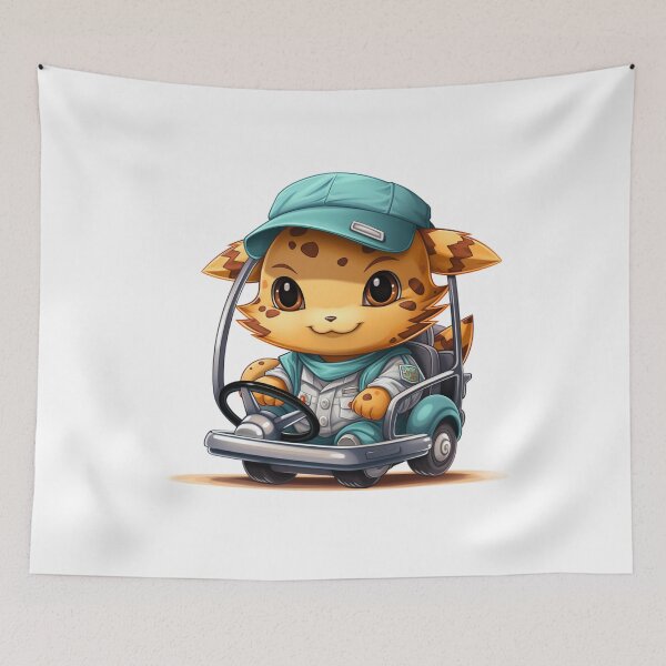 Item preview, Cute kitty driving a car designed and sold by giwahomedeco.