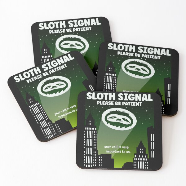 Item preview, Green Sloth Signal Please Be Patient| A Call for Slothman to Save the Day - Black designed and sold by PearlMoonGrapes.