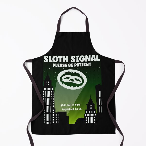 Item preview, Green Sloth Signal Please Be Patient| A Call for Slothman to Save the Day - Black designed and sold by PearlMoonGrapes.