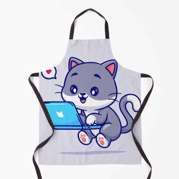 Item preview, Purrfect Productivity: Cute Cat Working Laptop Cartoon designed and sold by hjian8219.