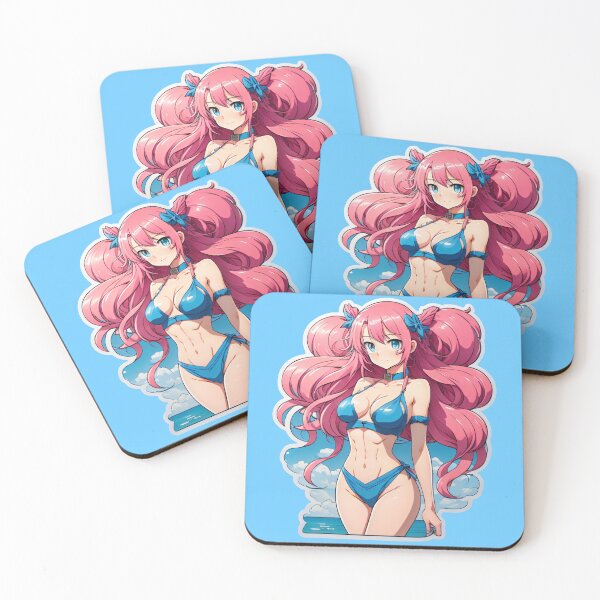 Item preview, Blossom Beach Beauty: Adorable Pink Bikini Anime Girl Sticker designed and sold by cpuebla2.