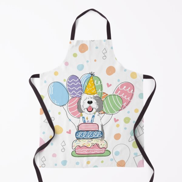 Item preview, Gray White Sheepadoodle Birthday Party 4 designed and sold by Lulupainting.