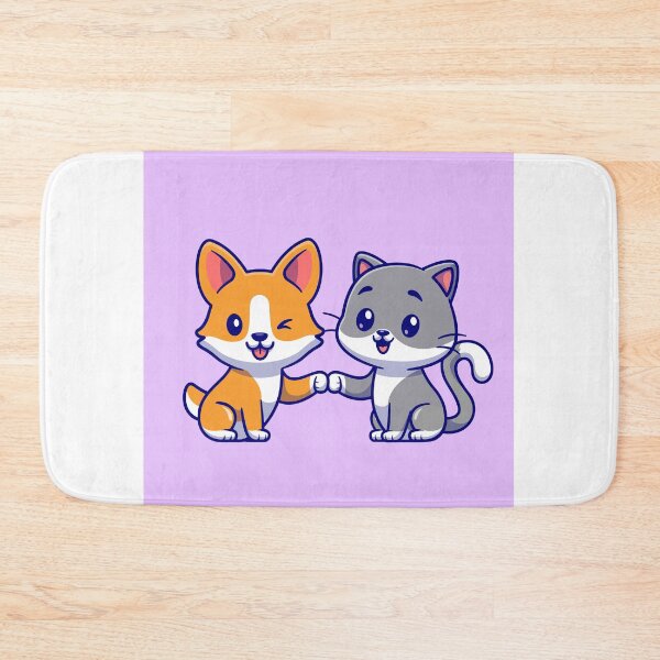 Item preview, Purrfect Pals: Cute Cat and Corgi Dog Cartoon Illustration designed and sold by hjian8219.