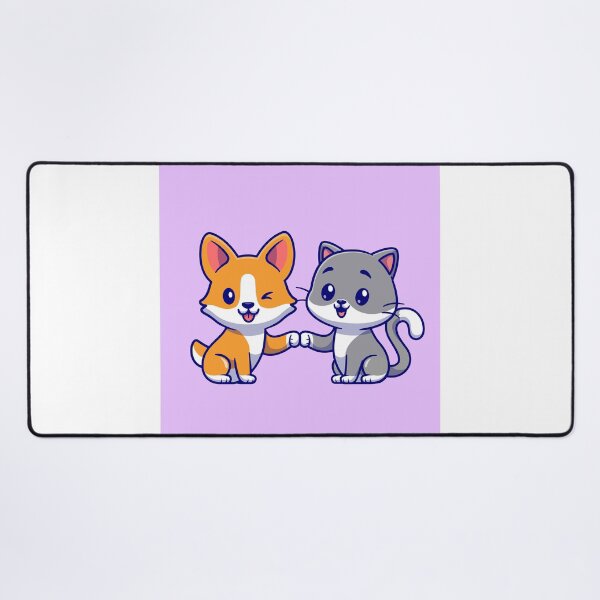 Item preview, Purrfect Pals: Cute Cat and Corgi Dog Cartoon Illustration designed and sold by hjian8219.