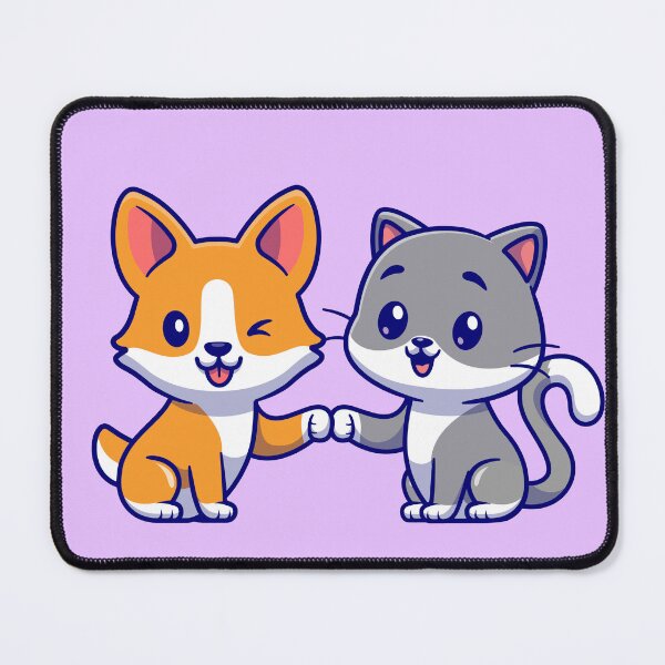 Item preview, Purrfect Pals: Cute Cat and Corgi Dog Cartoon Illustration designed and sold by hjian8219.