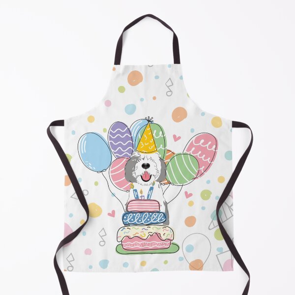 Item preview, Gray White Sheepadoodle Birthday Party 5 designed and sold by Lulupainting.