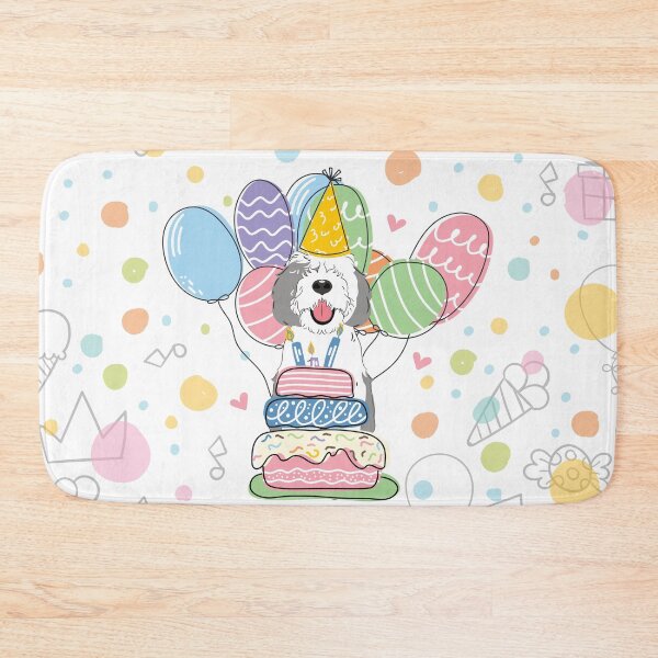 Item preview, Gray White Sheepadoodle Birthday Party 5 designed and sold by Lulupainting.
