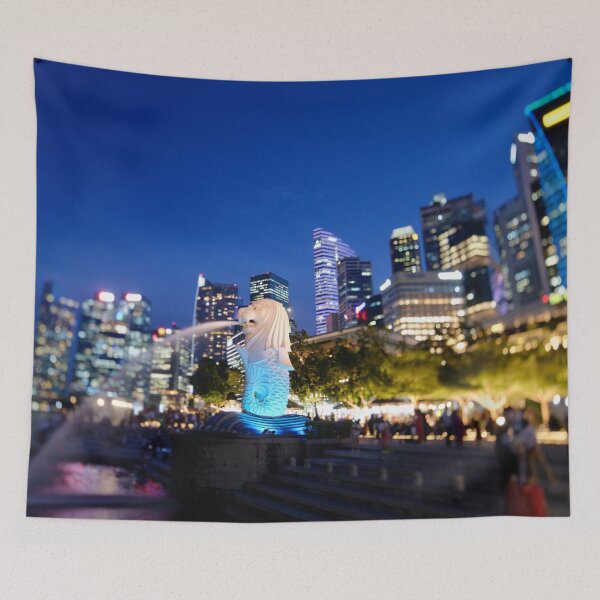 Item preview, Singapore skyline after sunset with Merlion, for personal gifts. designed and sold by CameraDesign.