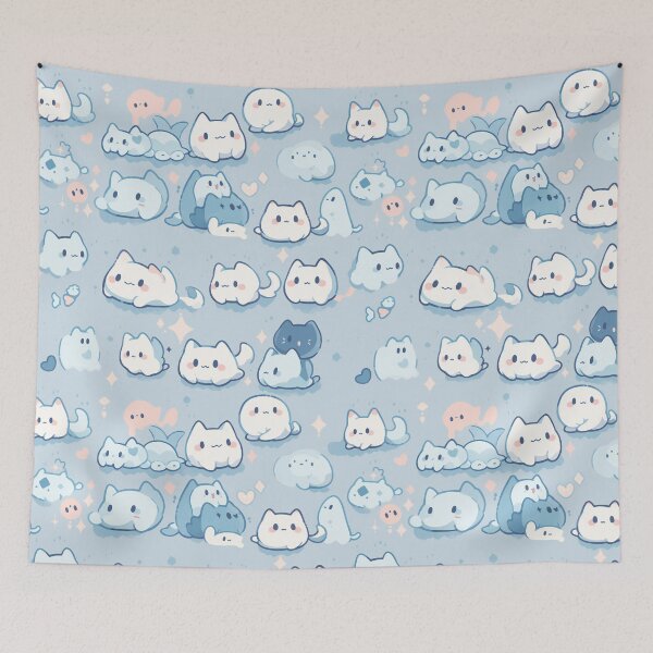 Item preview, Cute little ghost cats designed and sold by Skolyak.