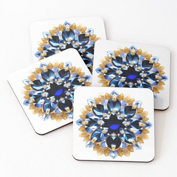 Item preview, Blue and Gold Crystal Gemstone Design Artwork designed and sold by helloiamskye.