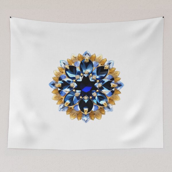 Item preview, Blue and Gold Crystal Gemstone Design Artwork designed and sold by helloiamskye.